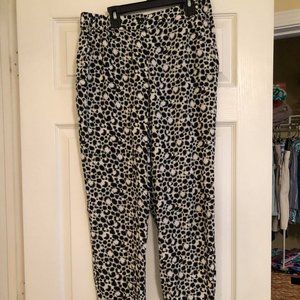French Connection Black and White Linen Pants